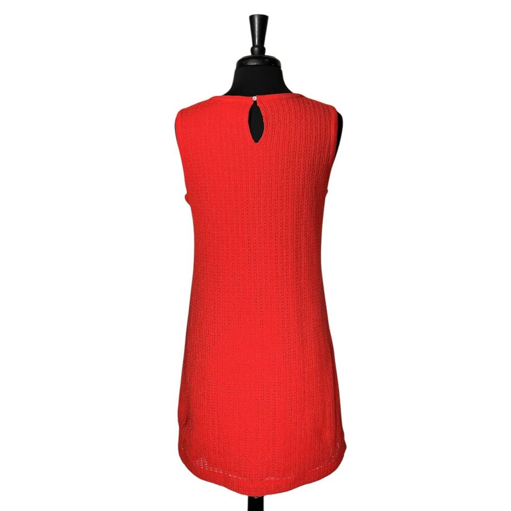 J Crew Orange Crochet Shift Dress Women's M NWT Sleeveless Crew Neck Lined Mini - Picture 3 of 10